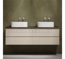 Тумба с раковиной Sancos Snob R 160 beige soft, столешница черный мрамор TT160A1, раковина CN6052