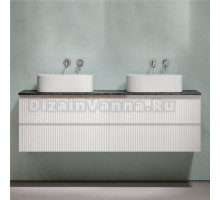 Тумба с раковиной Sancos Snob R 160 bianco, столешница черный мрамор TT160A1, раковина CN6052