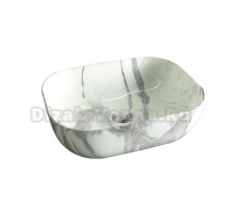 Накладная раковина GID Geometrico K397G125 50 под глянцевый камень, прямоугольная, фаянс