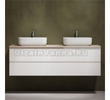 Тумба с раковиной Sancos Snob R 160 bianco, столешница бежевая TT160A2X, раковина CN5043