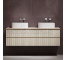 Тумба с раковиной Sancos Snob R 160 beige soft, столешница бежевая TT160A2, раковина CN6052