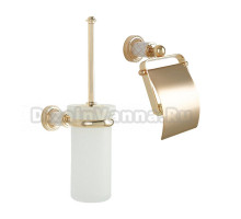 Набор Держатель Boheme Murano 10901-W-G, золото + Ершик 10913-W-G, золото