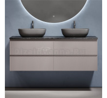 Тумба с раковиной Sancos Snob R 140 doha soft, столешница черный мрамор TT140A1X, раковина CN6009MH