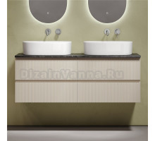 Тумба с раковиной Sancos Snob R 140 beige soft, столешница черный мрамор TT140A1, раковина CN6075