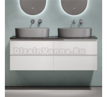 Тумба с раковиной Sancos Snob R 140 bianco, столешница черный мрамор TT140A1, раковина CN6048MDH