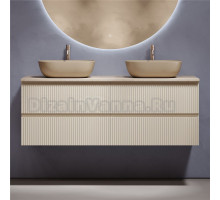 Тумба с раковиной Sancos Snob R 140 beige soft, столешница бежевая TT140A2X, раковина CN6009MC