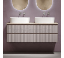 Тумба с раковиной Sancos Snob R 140 doha soft, столешница бежевая TT140A2, раковина CN6075