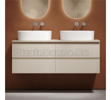 Тумба с раковиной Sancos Snob R 140 beige soft, столешница бежевая TT140A2, раковина CN6075