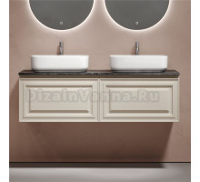 Тумба с раковиной Sancos Very 160 beige soft, столешница черный мрамор TT160A1X, раковина CN5043