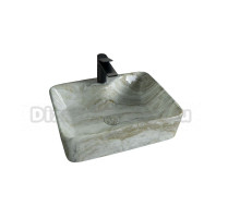 Накладная раковина GID Geometrico Mnc605 48 под глянцевый камень, прямоугольная, фаянс, с 1 отверстием под смеситель