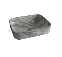 Накладная раковина GID Geometrico Mnc597 50 под глянцевый камень, прямоугольная, фаянс