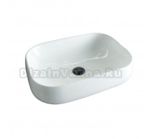 Накладная раковина GID Geometrico N9243 56 глянцевая белая, прямоугольная, фаянс