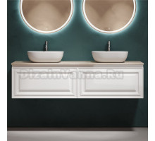 Тумба с раковиной Sancos Very 160 bianco, столешница бежевая TT160A2X, раковина CN6009