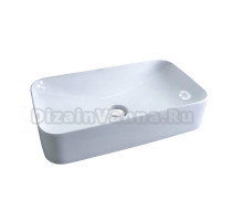 Накладная раковина GID Geometrico N9596 61 глянцевая белая, прямоугольная, фаянс