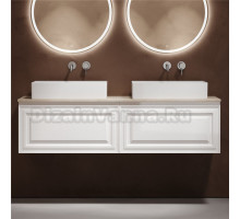 Тумба с раковиной Sancos Very 160 bianco, столешница бежевая TT160A2, раковина CN6070