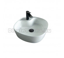 Накладная раковина GID Geometrico N9442 44 глянцевая белая, квадратная, фаянс, с 1 отверстием под смеситель