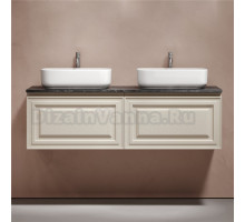 Тумба с раковиной Sancos Very 140 beige soft, столешница черный мрамор TT140A1X, раковина CN5043