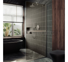 Душевая перегородка Maybahglass MGD-715-5у 119 см, профиль хром матовый, стекло бронза