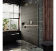 Душевая перегородка Maybahglass MGD-716-5у 119 см, профиль хром матовый, стекло бронза матовое