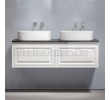 Тумба с раковиной Sancos Very 140 bianco, столешница черный мрамор TT140A1, раковина CN6075