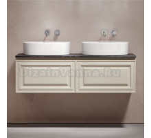 Тумба с раковиной Sancos Very 140 beige soft, столешница черный мрамор TT140A1, раковина CN6075