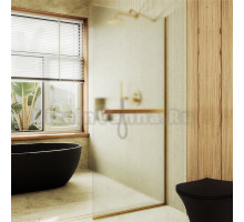 Душевая перегородка Maybahglass MGD-719-3у 119 см, профиль золото, стекло сатин