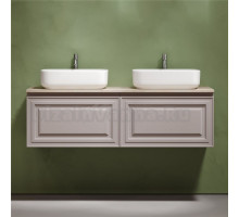 Тумба с раковиной Sancos Very 140 doha soft, столешница бежевая TT140A2X, раковина CN5043