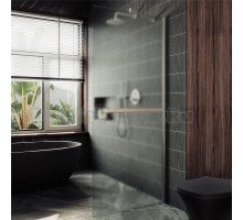 Душевая перегородка Maybahglass MGD-719-5ш 119 см, профиль хром матовый, стекло сатин