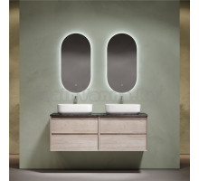 Мебель для ванной комнаты Sancos Marmi 2.0 140 дуб галифакс натуральный, столешница черный мрамор TT140A1X, раковина CN5043