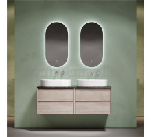 Мебель для ванной комнаты Sancos Marmi 2.0 140 дуб галифакс натуральный, столешница черный мрамор TT140A1, раковина CN6048