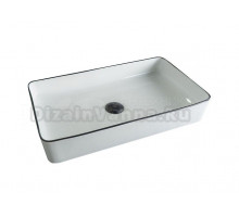 Накладная раковина GID Geometrico Nc9399 60 глянцевая белая, прямоугольная, фаянс