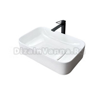 Накладная раковина GID Geometrico N9598 61 глянцевая белая, прямоугольная, фаянс