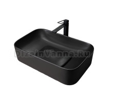 Накладная раковина GID Geometrico Bm9598 61 матовая черная, прямоугольная, фаянс