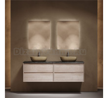 Мебель для ванной комнаты Sancos Marmi 2.0 160 дуб галифакс натуральный, столешница черный мрамор TT160A1X, раковина CN6009MC