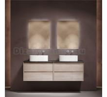 Мебель для ванной комнаты Sancos Marmi 2.0 160 дуб галифакс натуральный, столешница черный мрамор TT160A1, раковина CN6052