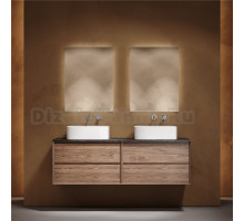 Мебель для ванной комнаты Sancos Marmi 2.0 160 дуб чарльстон, столешница черный мрамор TT160A1, раковина CN6052