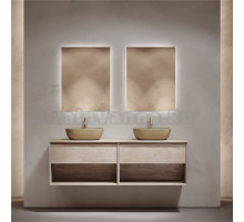 Мебель для ванной комнаты Sancos Marmi 1.0 160 дуб галифакс натуральный, столешница бежевая TT160A2X, раковина CN6009MC