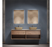 Мебель для ванной комнаты Sancos Marmi 1.0 160 дуб чарльстон, столешница бежевая TT160A2X, раковина CN6009MC