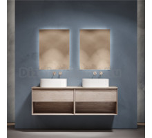 Мебель для ванной комнаты Sancos Marmi 1.0 160 дуб галифакс натуральный, столешница бежевая TT160A2, раковина CN6052