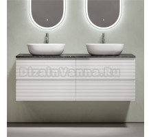 Тумба с раковиной Sancos Folk 140 bianco, столешница черный мрамор TT140A1X, раковина CN6009