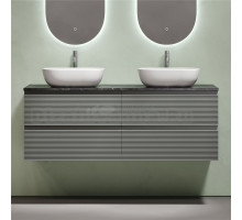 Тумба с раковиной Sancos Folk 140 ergraut soft, столешница черный мрамор TT140A1X, раковина CN6009