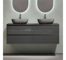 Тумба с раковиной Sancos Folk 140 grey soft, столешница черный мрамор TT140A1X, раковина CN6009MDH