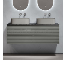 Тумба с раковиной Sancos Folk 140 ergraut soft, столешница черный мрамор TT140A1, раковина CN6052MH