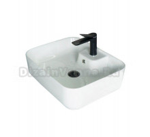 Накладная раковина GID Geometrico N9445 52 глянцевая белая, прямоугольная, фаянс, с 1 отверстием под смеситель