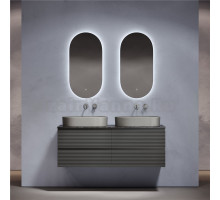 Мебель для ванной комнаты Sancos Folk 140 grey soft, столешница черный мрамор TT140A1, раковина CN6048MH