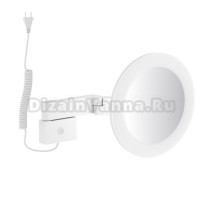 Косметическое зеркало Timo Saona 13374/16 с подсветкой, настенное, с увеличением, матовое белое