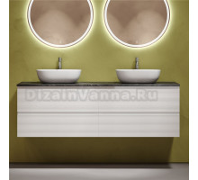 Тумба с раковиной Sancos Folk 160 bianco, столешница черный мрамор TT160A1X, раковина CN6009