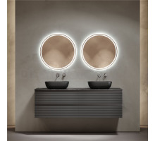 Мебель для ванной комнаты Sancos Folk 160 grey soft, столешница черный мрамор TT160A1, раковина CN6009MB