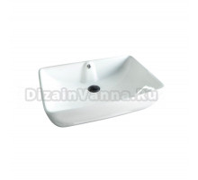 Накладная раковина GID Geometrico N9121 59 глянцевая белая, прямоугольная, фаянс