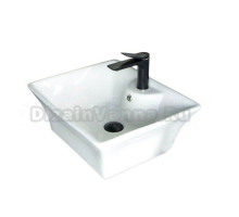 Накладная раковина GID Geometrico N9108 49 глянцевая белая, прямоугольная, фаянс, с 1 отверстием под смеситель